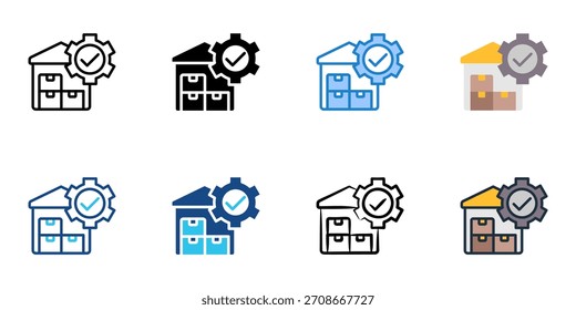 Conjunto de iconos de mantenimiento de stock colección de Vector de estilo múltiple 
