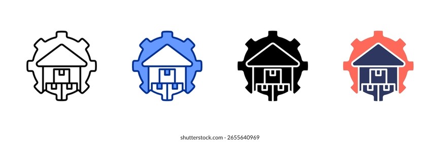 Stock Keeping Unit icon sheet multiple style collection