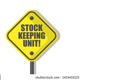 Stock Keeping Unit sign isolated on white background. flat design