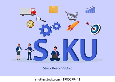 Stock Keeping Unit SKU 2D flat vector concept for banner, website, illustration, landing page, flyer, etc