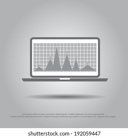 stock in laptop vector icon