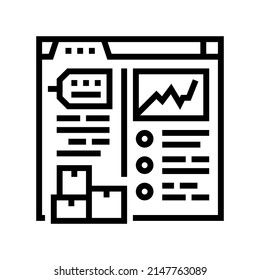 stock levels report line icon vector. stock levels report sign. isolated contour symbol black illustration
