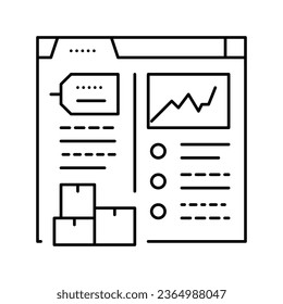 stock levels report line icon vector. stock levels report sign. isolated contour symbol black illustration