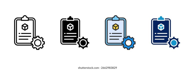 Conjunto de ícones da lista de ações Coleção de estilos múltiplos
