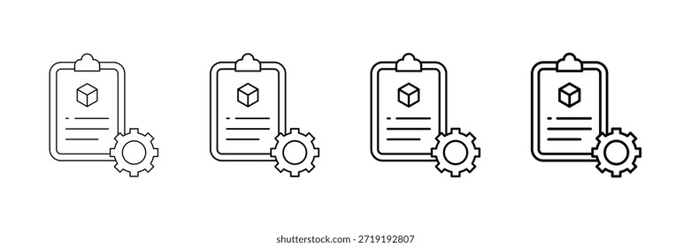 Iconos de la lista de stock Conjunto de Vectores en diferentes estilos de línea de trazo