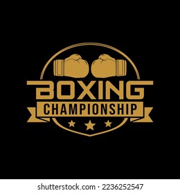 Stock logo boxing championship  vector design illustration