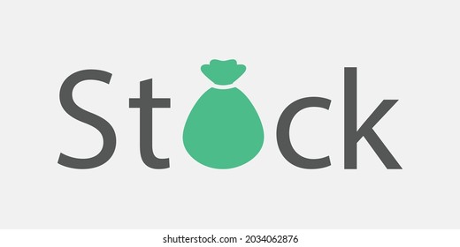 Stock logo in simple flat design style. Vector illustration. EPS 10 file format.