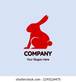 Stock logo template with rabbit silhouette