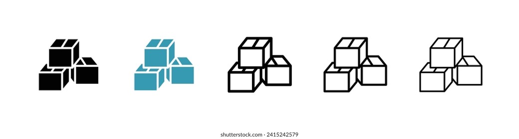 Stock Management Vector Icon Set. Inventory Organization Vector Symbol for UI Design.
