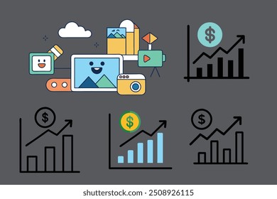 Un Arte vectorial de mercado de valores