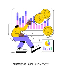 Stock market abstract concept vector illustration. Stock market index, global investment, stockbroking company, exchange rate data, brokerage, financial information, share buyer abstract metaphor.
