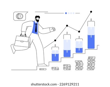 Stock market abstract concept vector illustration. Stock market index, global investment, stockbroking company, exchange rate data, brokerage, financial information, share buyer abstract metaphor.