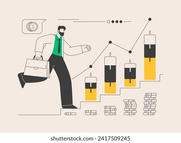 Stock market abstract concept vector illustration. Stock market index, global investment, stockbroking company, exchange rate data, brokerage, financial information, share buyer abstract metaphor.