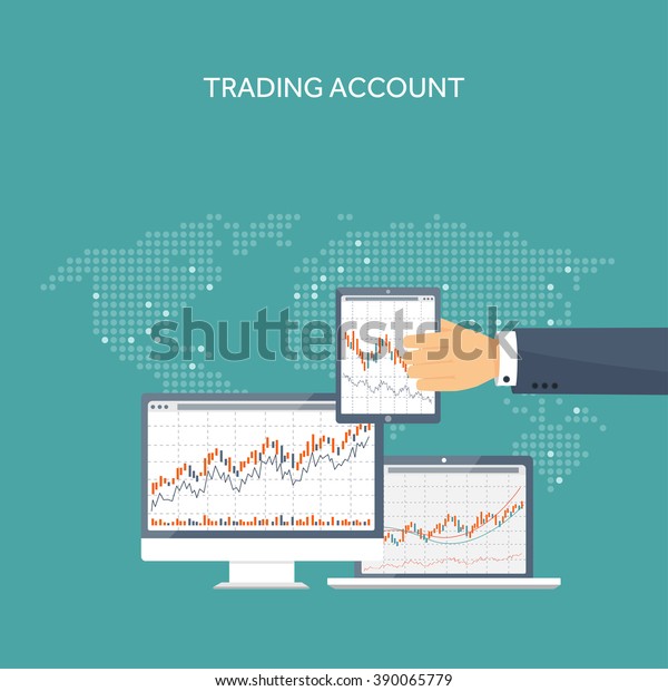 Stock Market Analysisfinanceflat Style Illustrationmoney - 