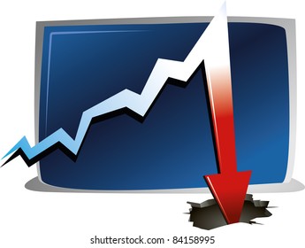 Stock market - Arrow goes up first and then moves straight down