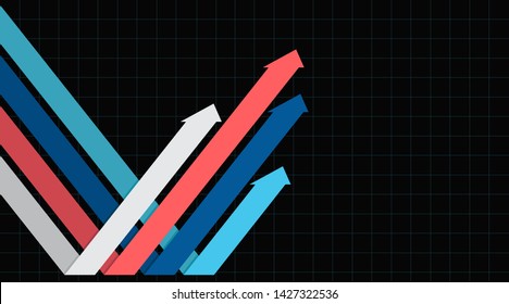 Stock market up arrows. Abstract financial arrows going up