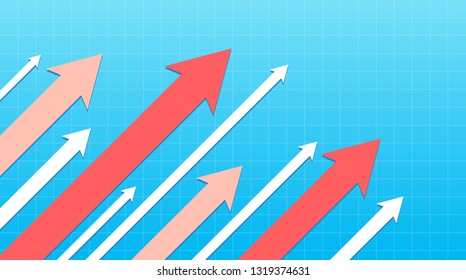 Stock market arrows going up