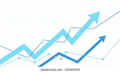 Stock market arrows on a white background