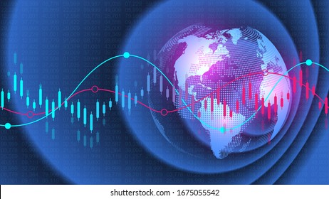 Stock market background or forex trading business graph chart for financial investment concept. Business presentation for your design. Economy trends, business idea and technology innovation design