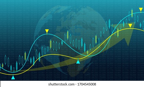 Stock market background or forex trading business graph chart for financial investment concept. Business presentation for your design. Economy trends, business idea and technology innovation design