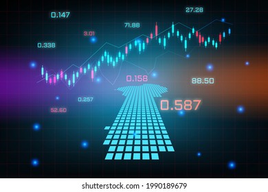 Stock market background or forex trading business graph chart for financial investment concept of Benin map. business idea and technology innovation design.