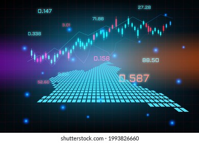 Stock market background or forex trading business graph chart for financial investment concept of Cameroon map. business idea and technology innovation design.