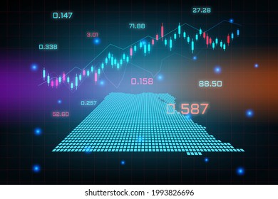 Stock market background or forex trading business graph chart for financial investment concept of Egypt map. business idea and technology innovation design.