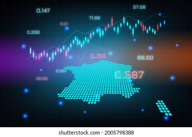 Stock market background or forex trading business graph chart for financial investment concept of France map. business idea and technology innovation design.