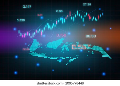 Antecedentes del mercado de valores o gráfico gráfico de operaciones de mercado de divisas para el concepto de inversión financiera del mapa de Indonesia. diseño de innovación tecnológica y de ideas empresariales.