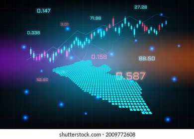 Stock market background or forex trading business graph chart for financial investment concept of Liberia map. business idea and technology innovation design.