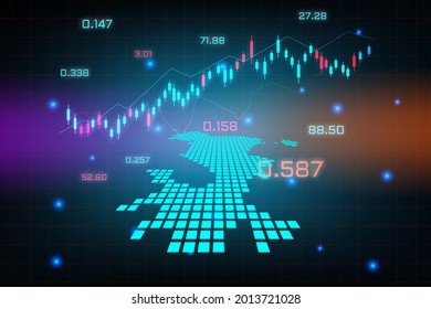 Stock market background or forex trading business graph chart for financial investment concept of Mayotte map. business idea and technology innovation design.