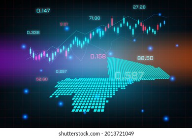 Stock market background or forex trading business graph chart for financial investment concept of Mali map. business idea and technology innovation design.