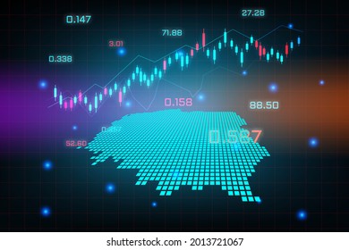 Stock market background or forex trading business graph chart for financial investment concept of Poland map. business idea and technology innovation design.