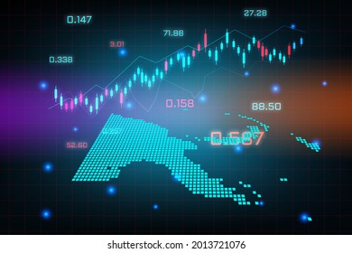 Stock market background or forex trading business graph chart for financial investment concept of Papua New Guinea map. business idea and technology innovation design.