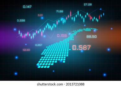 Antecedentes del mercado de valores o gráfico gráfico de operaciones de mercado de divisas para el concepto de inversión financiera de Noruega. diseño de innovación tecnológica y de ideas empresariales.