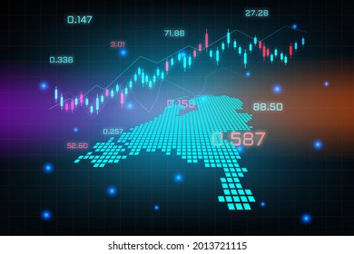 Antecedentes del mercado de valores o gráfico gráfico de operaciones de mercado de divisas para el concepto de inversión financiera del mapa de los Países Bajos. diseño de innovación tecnológica y de ideas empresariales.