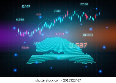 Stock market background or forex trading business graph chart for financial investment concept of Senegal map. business idea and technology innovation design.