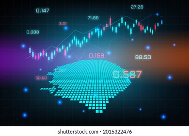 Stock market background or forex trading business graph chart for financial investment concept of Sierra Leone map. business idea and technology innovation design.