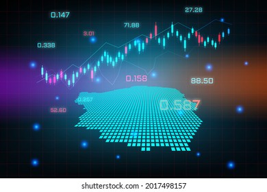 Stock market background or forex trading business graph chart for financial investment concept of Zimbabwe map. business idea and technology innovation design.