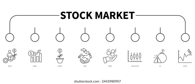 Stock market banner web icon vector illustration concept