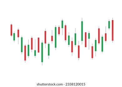 Stock market bar graph, candlestick chart, finance trade data, vector illustration.