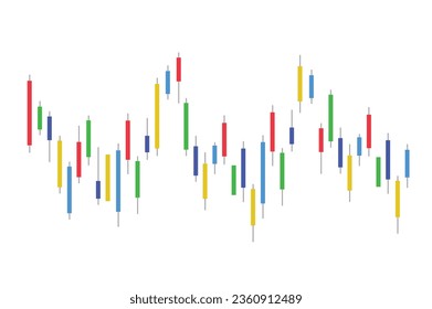 Stock market bar graph, candlestick chart, finance trade data, vector illustration.
