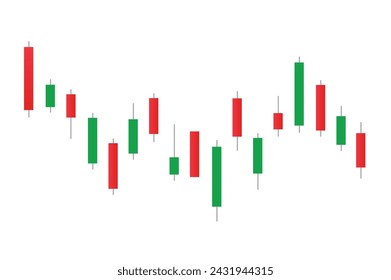 Stock market bar graph, candlestick chart, finance trade data, vector illustration.