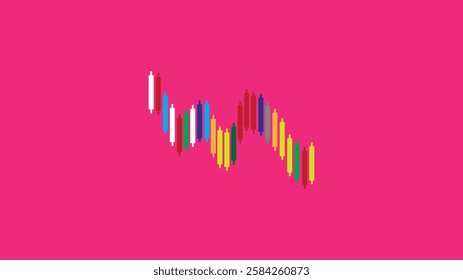 Stock market bar graph, candlestick chart,simple design, vector design.