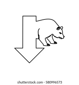 Stock market bear icon vector illustration graphic design