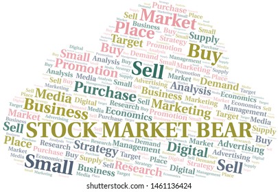 Stock Market Bear word cloud. Vector made with text only