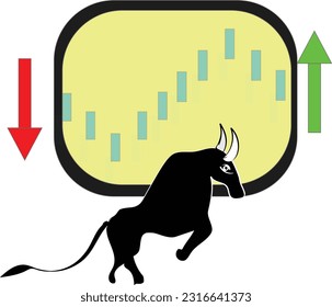 Stock market bull stock illustration. Bull economy symbol isolated icon Stock Photos and Images