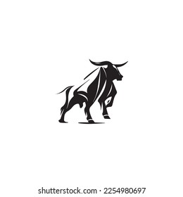 "Stock Market Bull" - A strong and powerful symbol of the stock market, this logo uses thick lines to create a sleek and modern design that is both minimalist and impactful. 