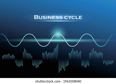 Stock market or business cycle in graphic concept suitable for financial investment or Economic trends business idea . Abstract finance background