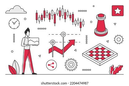 Stock market buy sell. Online trading transactions, digital cryptocurrency vector monocolor illustration svg